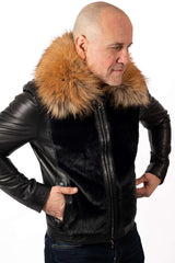 Men's coat Bozhil with Gold Fox Collar