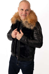 Men's coat Bozhil with Gold Fox Collar