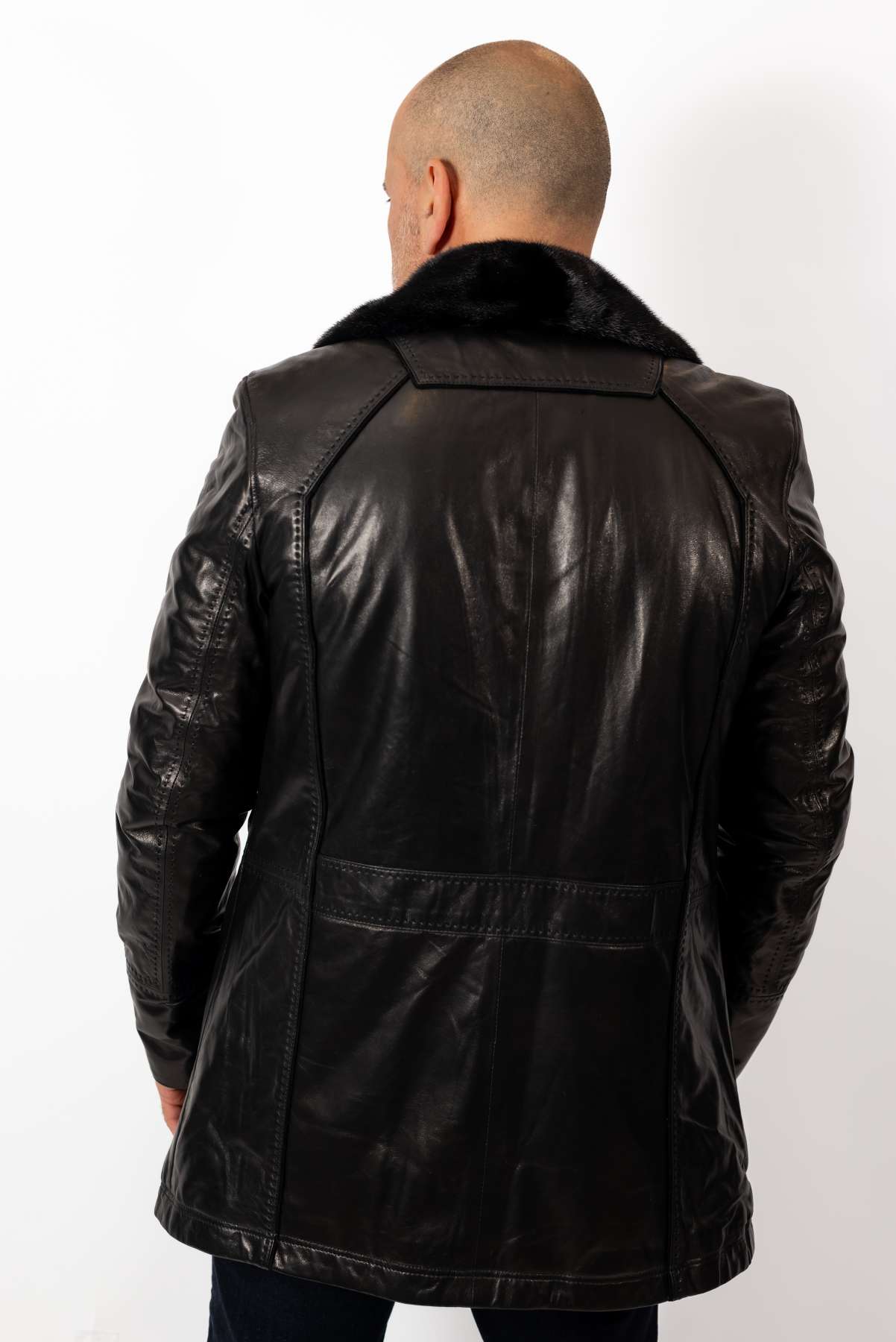 Men's coat Eric with mink collar