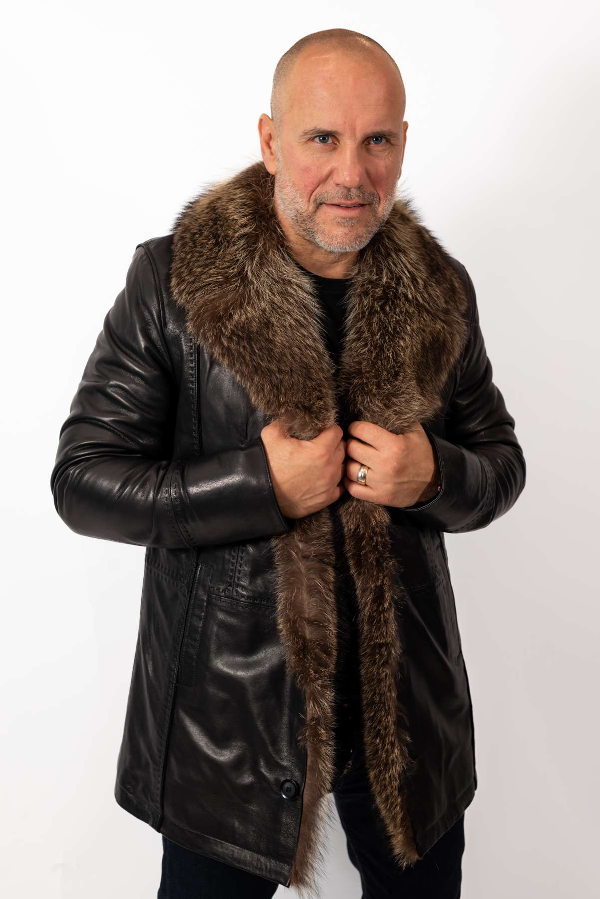 Men's Coat Eric with Wolf collar