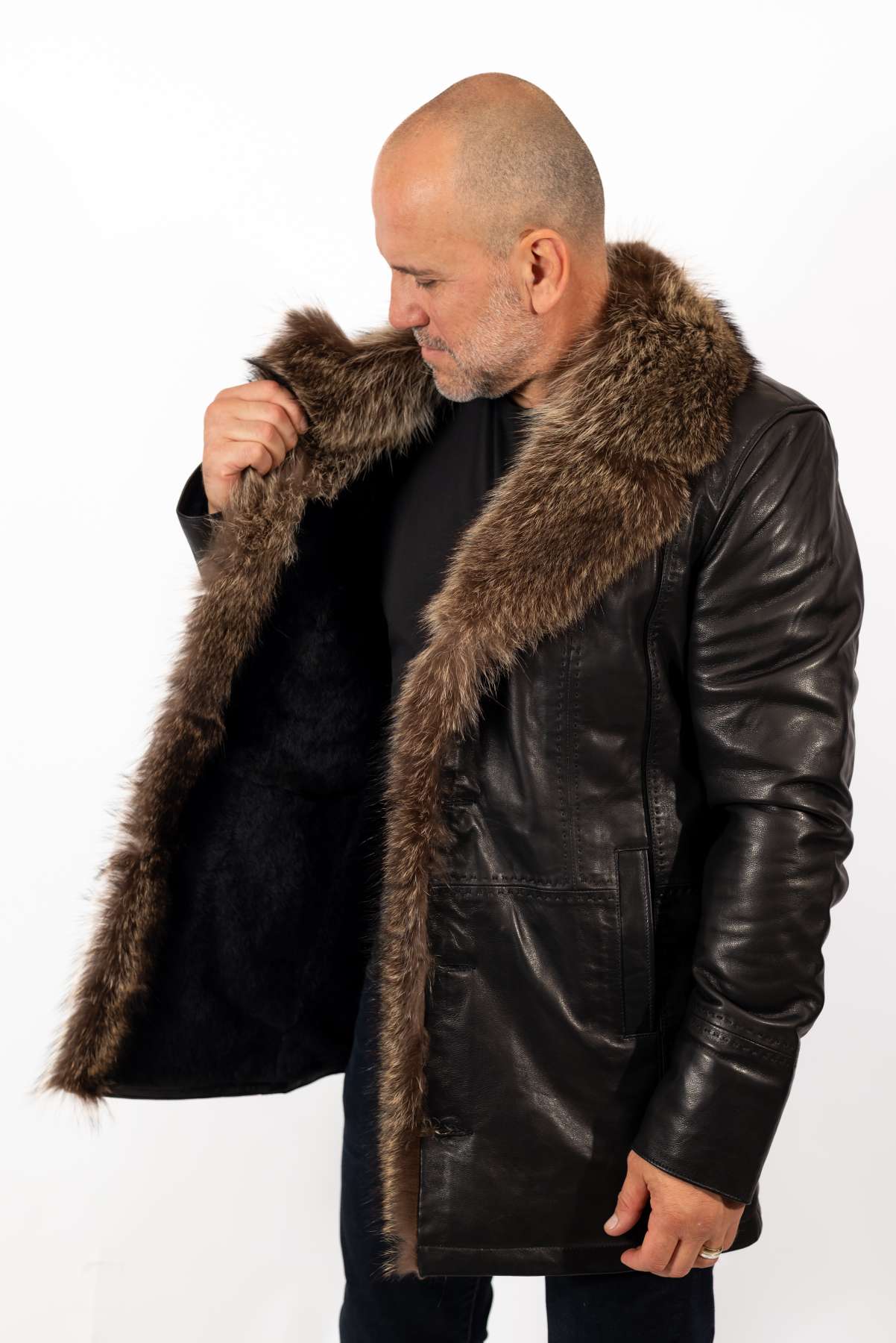 Men's Coat Eric with Wolf collar