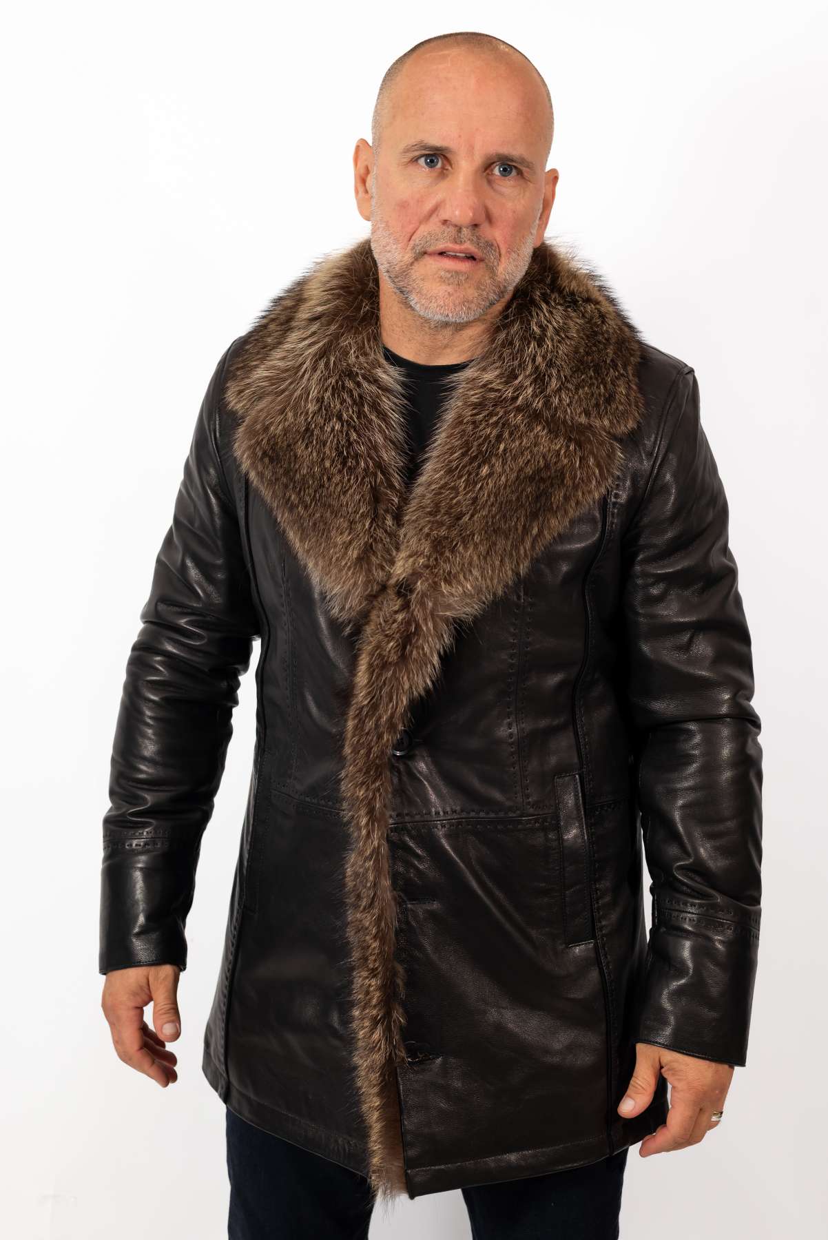Men's Coat Eric with Wolf collar