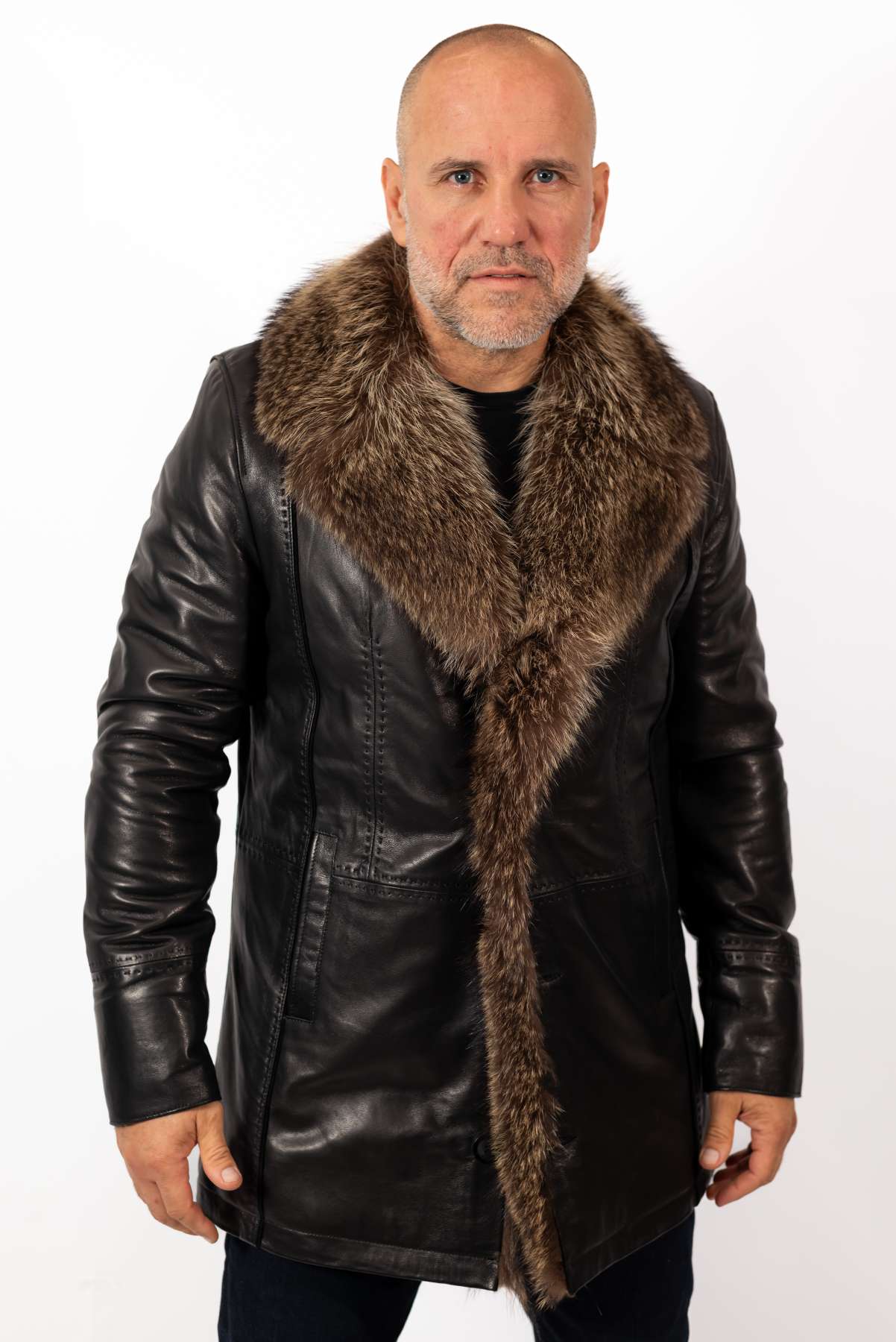 Men's Coat Eric with Wolf collar
