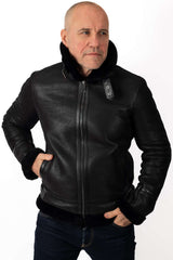 Men's leather coat Alen Pilot Black