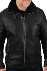 Men's leather coat Bayan Pilot Black