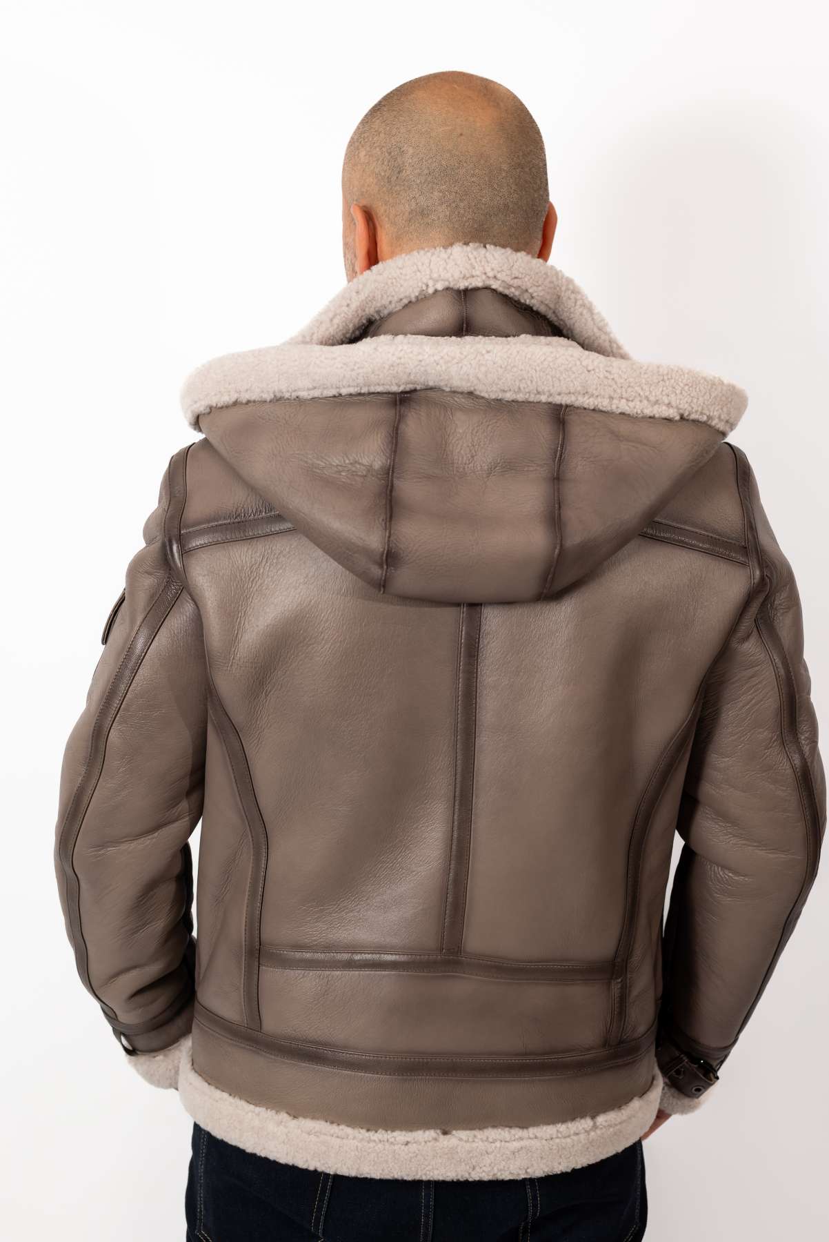 Men's leather coat Victor with hood
