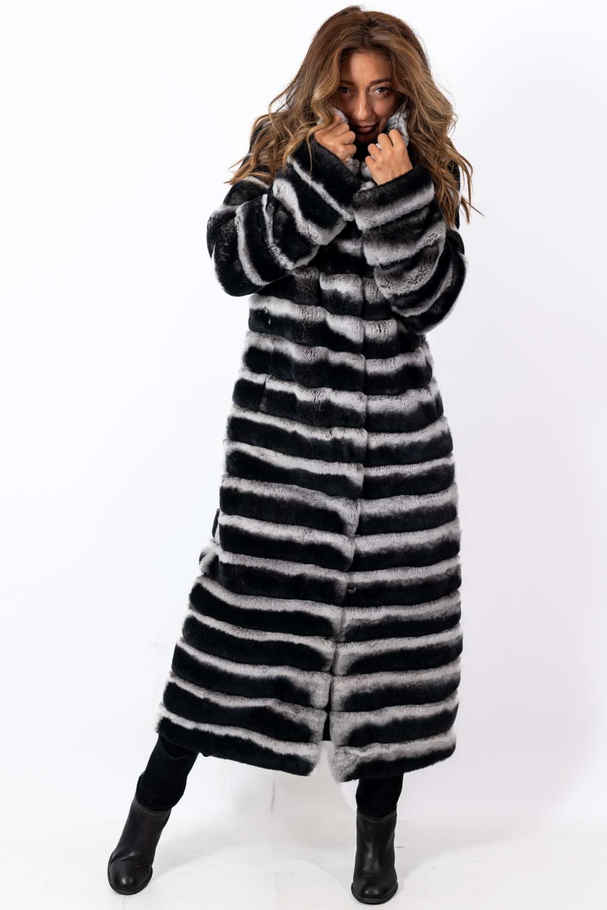 Women's chinchilla coat Valeria Long