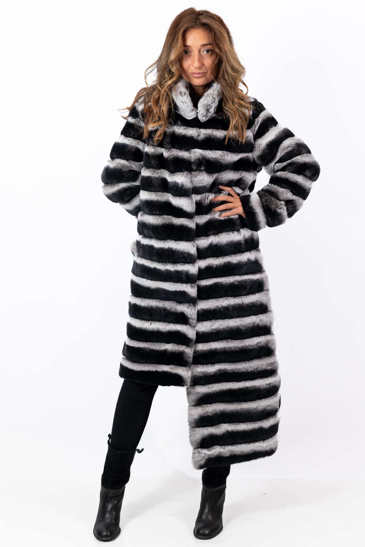 Women's chinchilla coat Valeria Long
