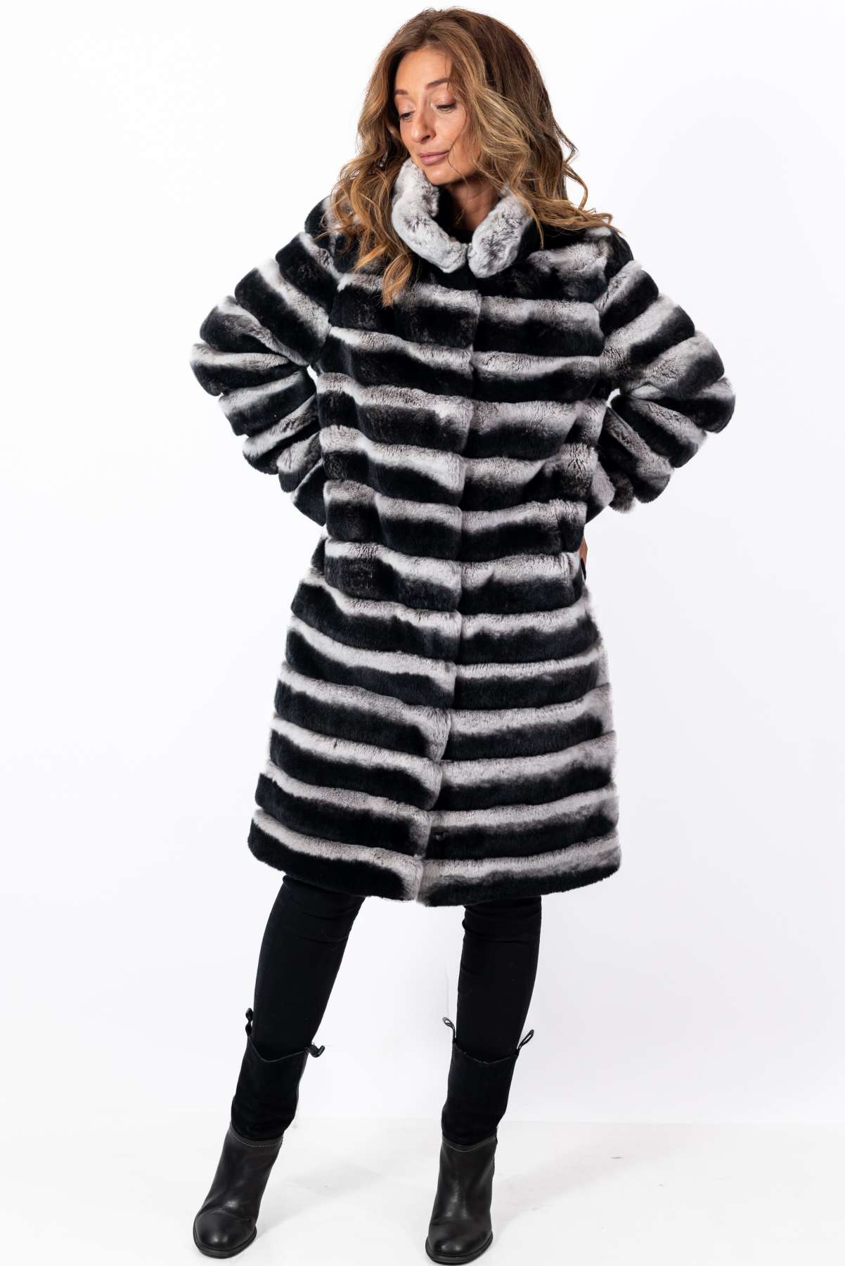Women's chinchilla coat Valeria Long