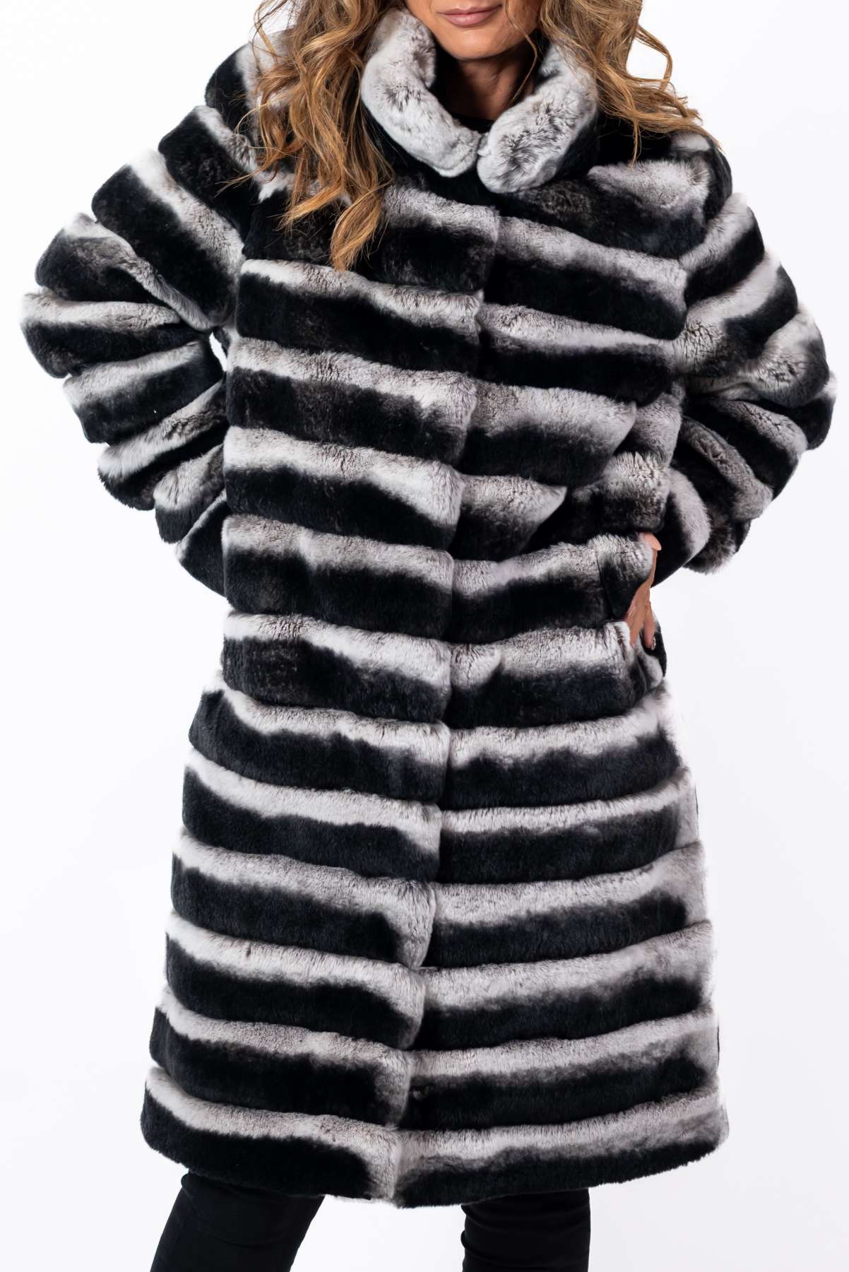 Women's chinchilla coat Valeria Long