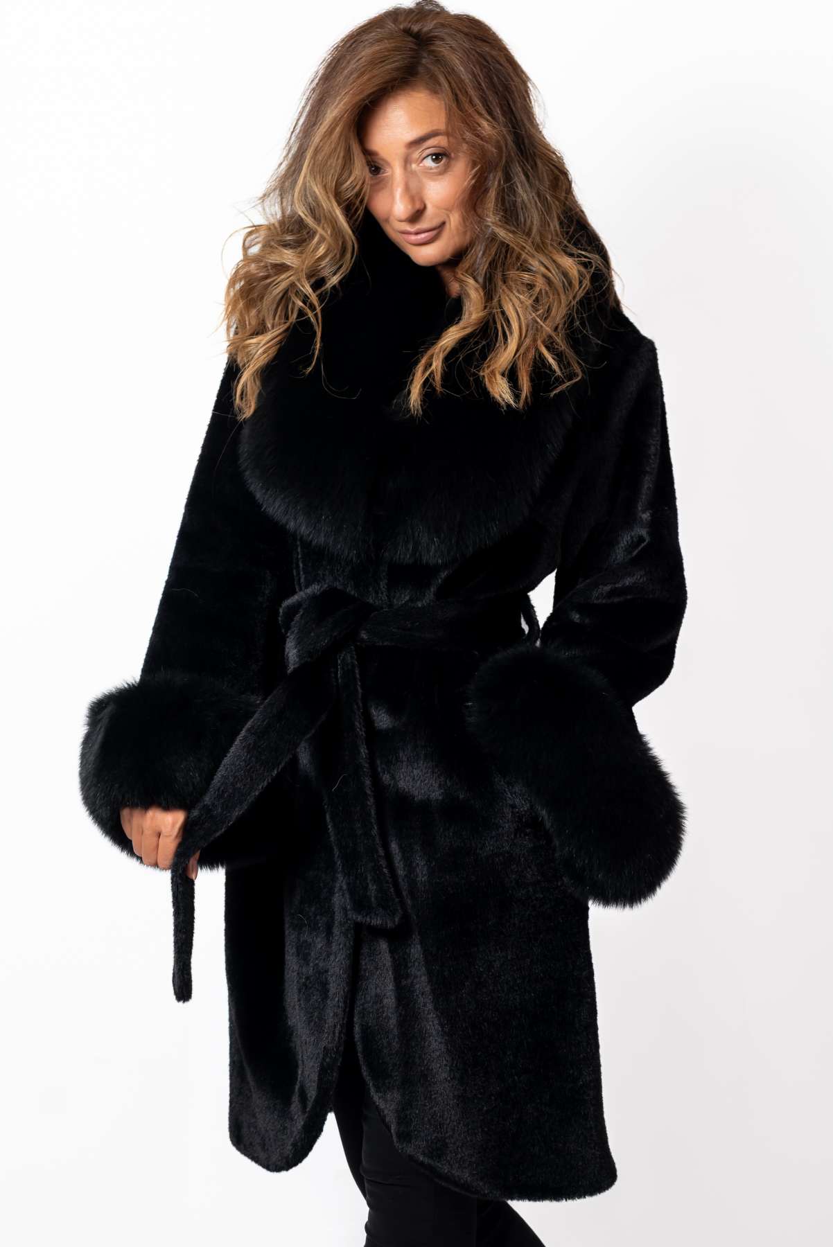 Women's exclusive alpaca coat Ava Black