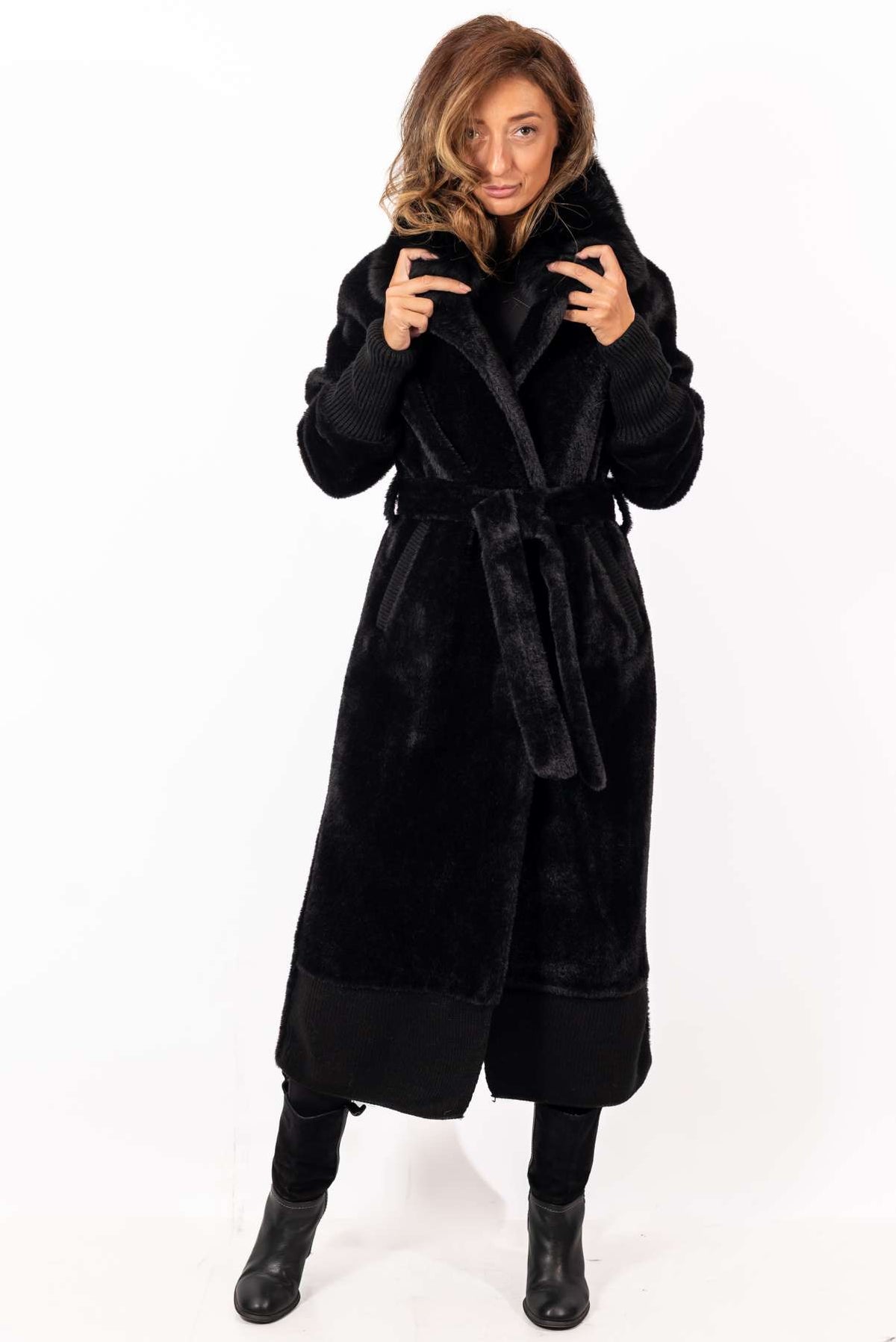 Women's exclusive alpaca coat Elisaveta