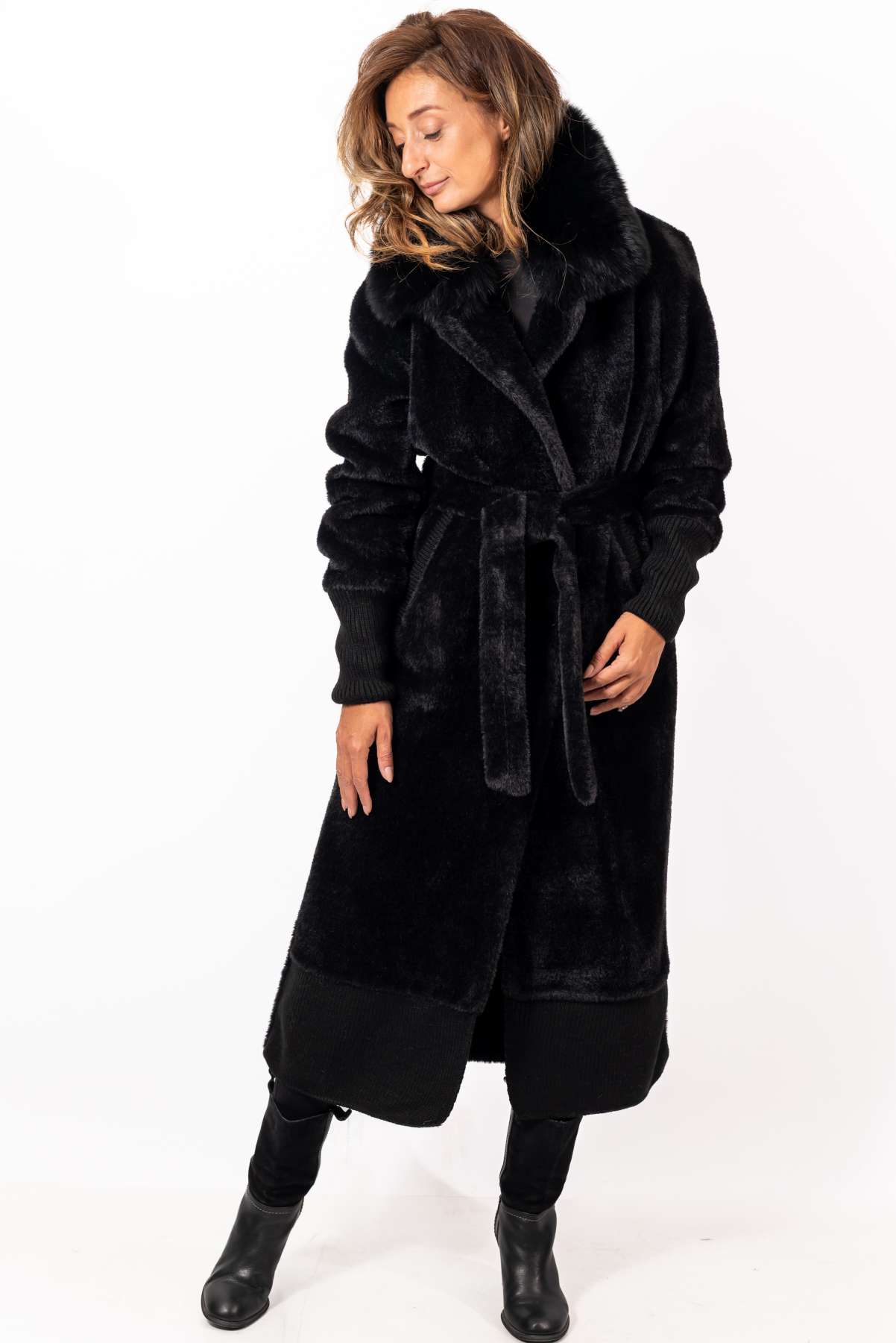 Women's exclusive alpaca coat Elisaveta