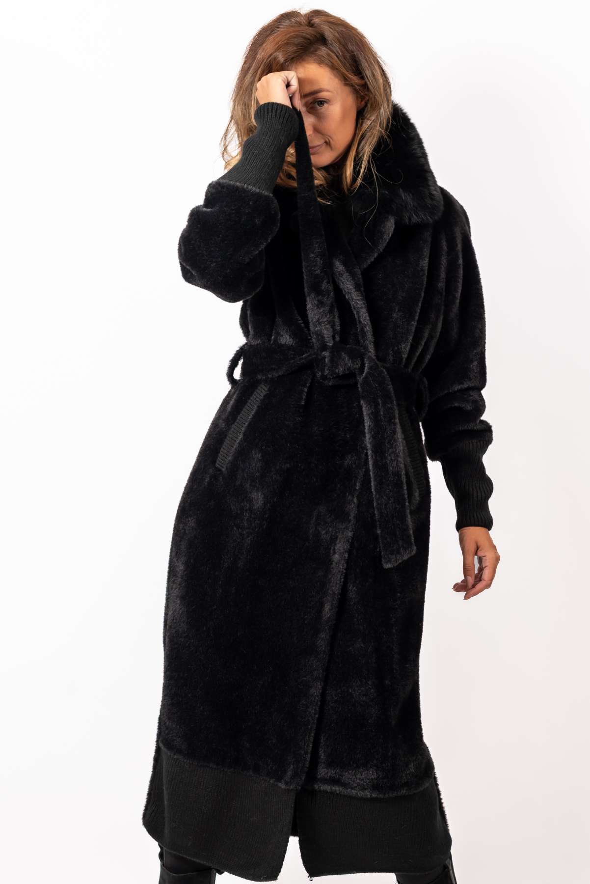Women's exclusive alpaca coat Elisaveta