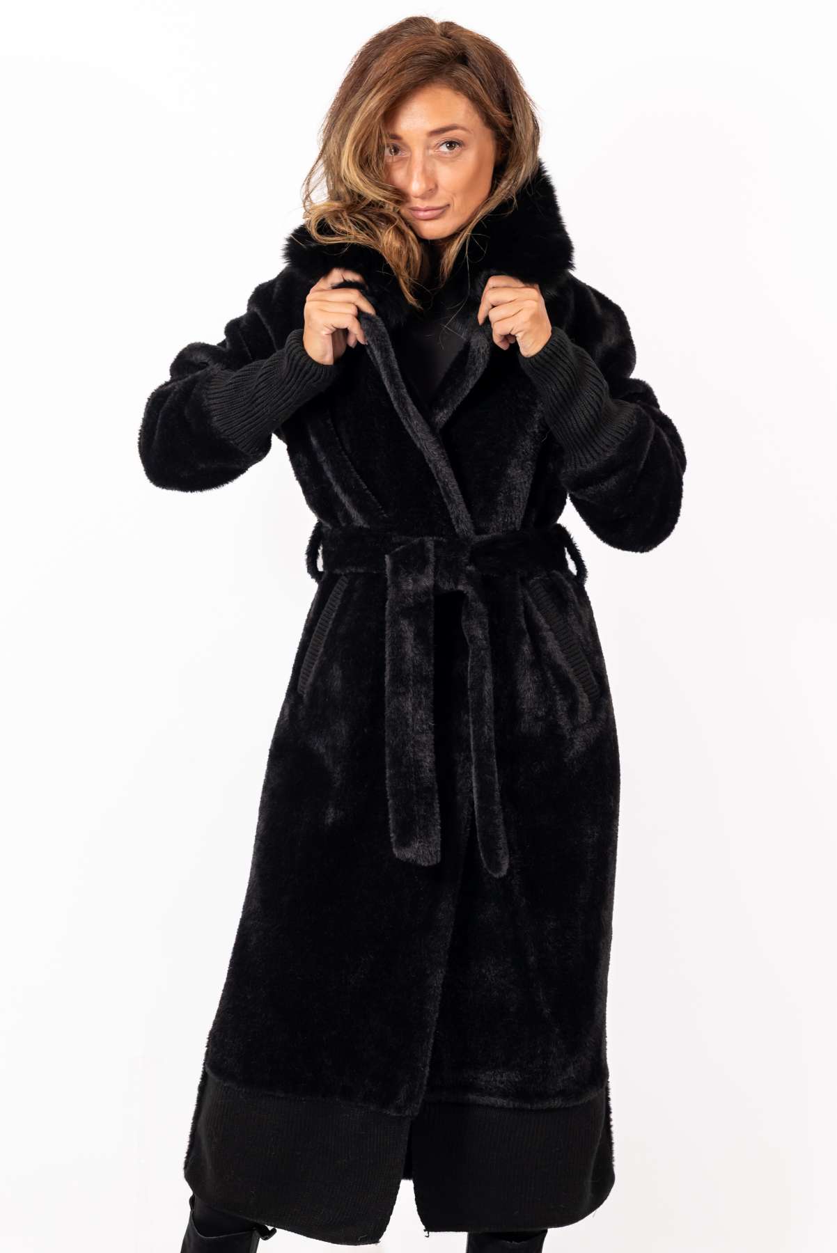 Women's exclusive alpaca coat Elisaveta