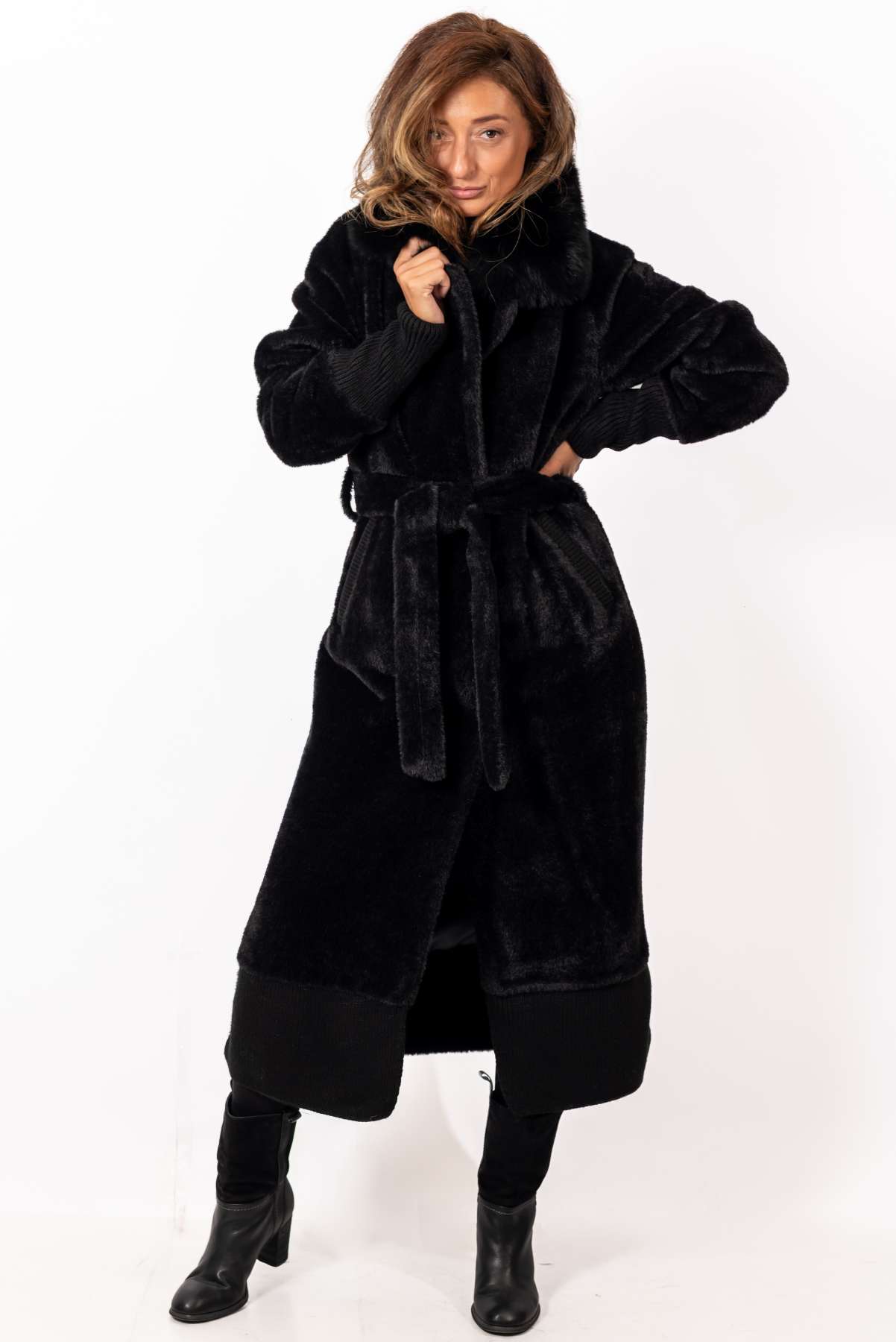 Women's exclusive alpaca coat Elisaveta
