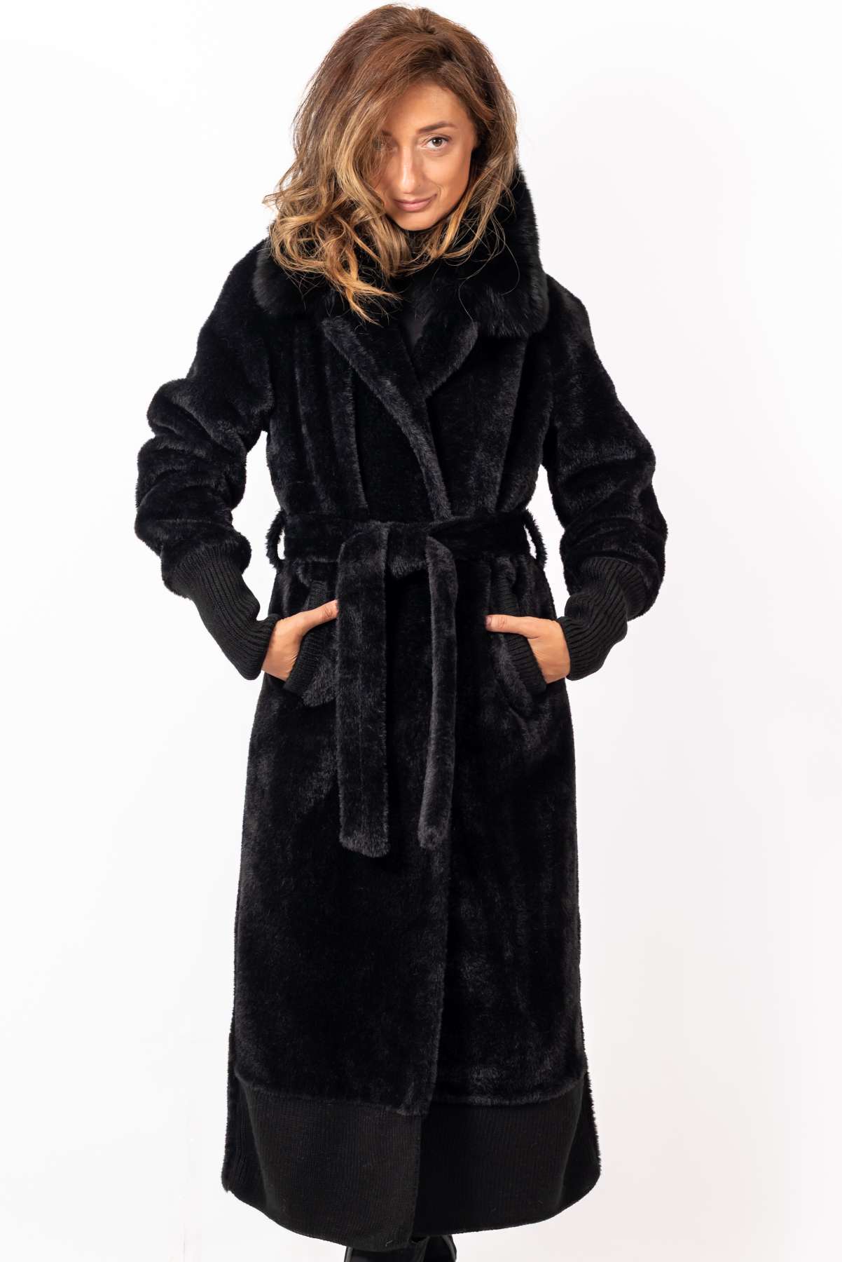 Women's exclusive alpaca coat Elisaveta