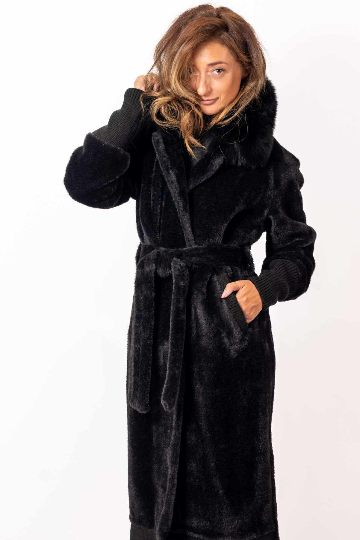 Women's exclusive alpaca coat Elisaveta