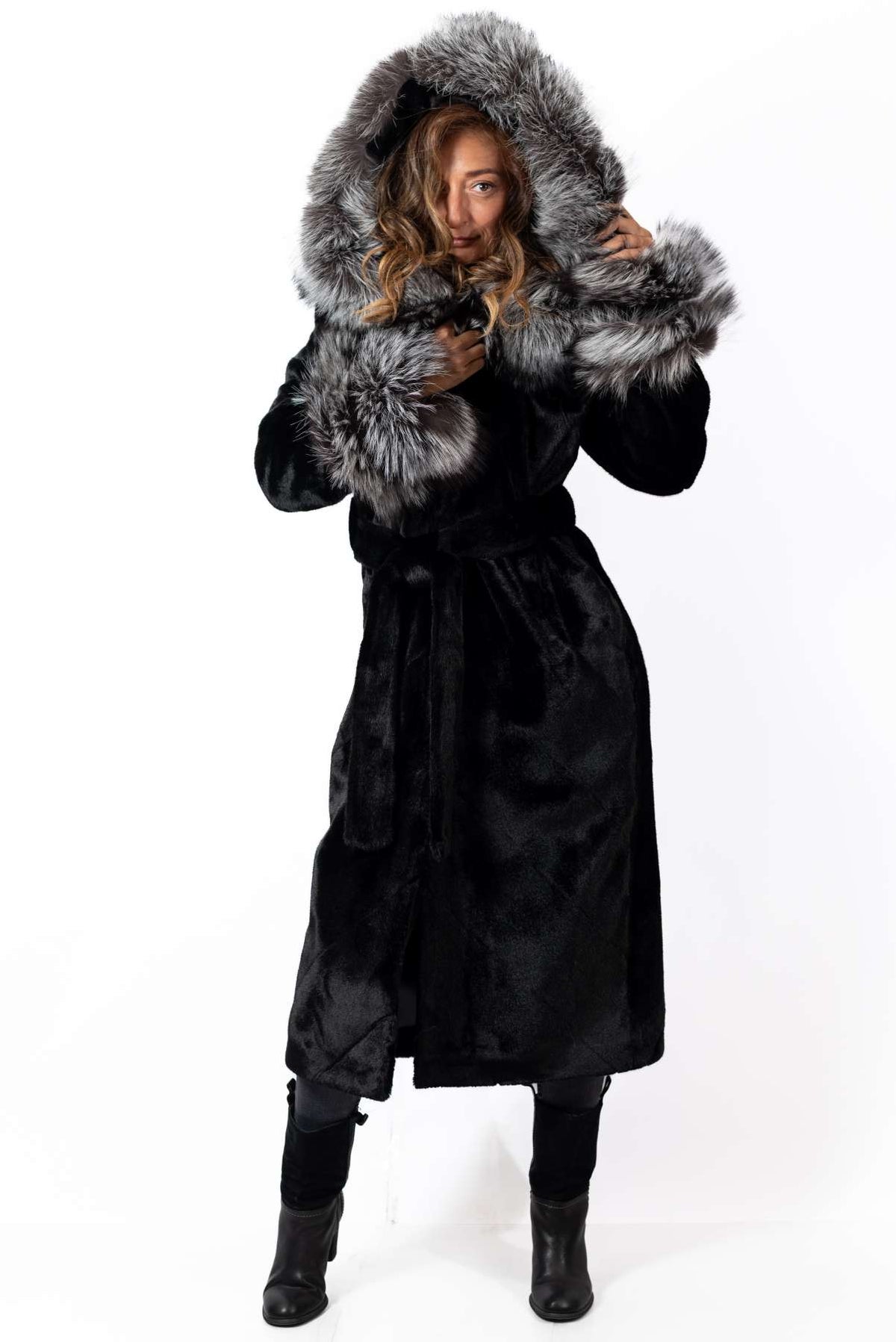 Women's exclusive alpaca coat Liana Black