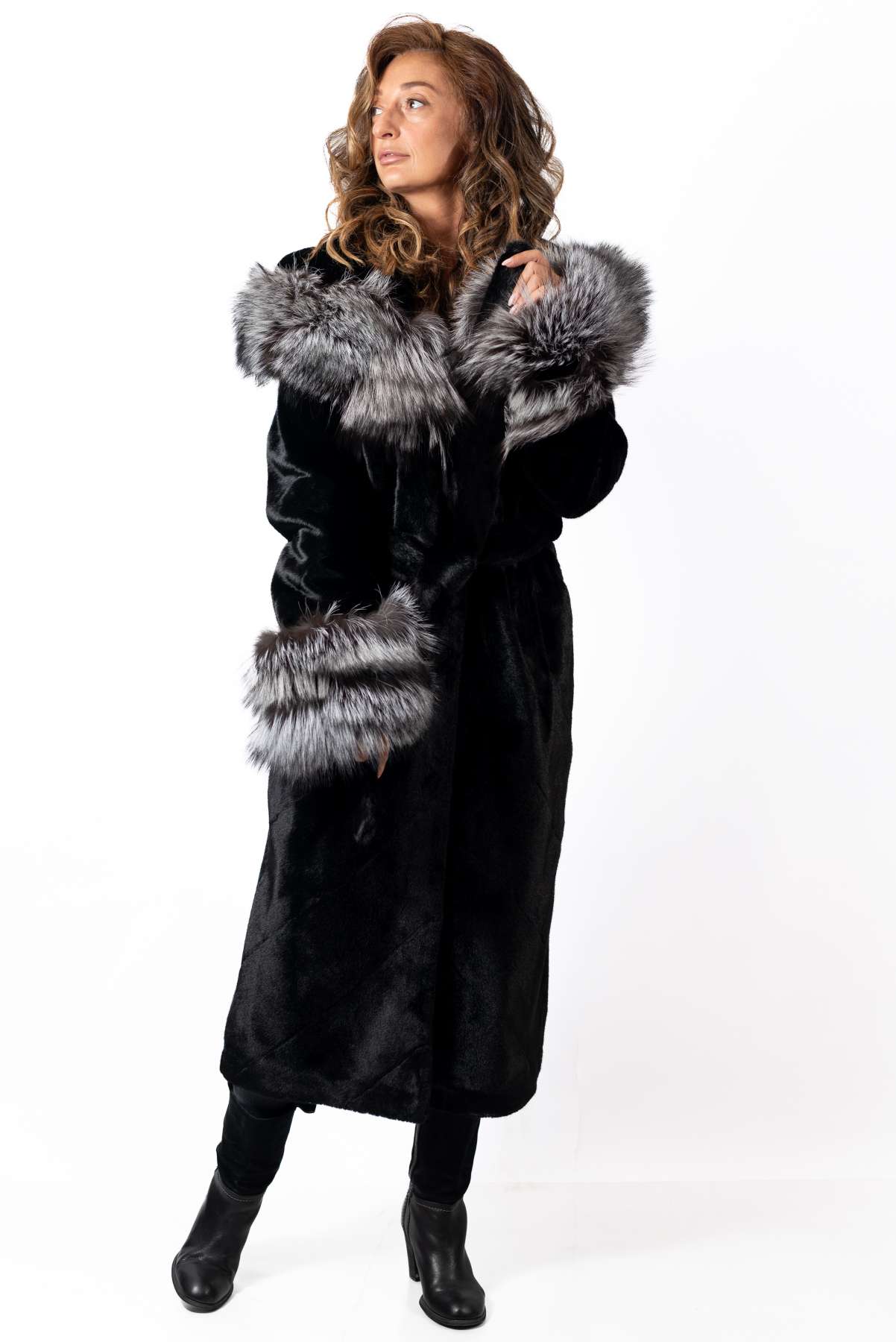 Women's exclusive alpaca coat Liana Black