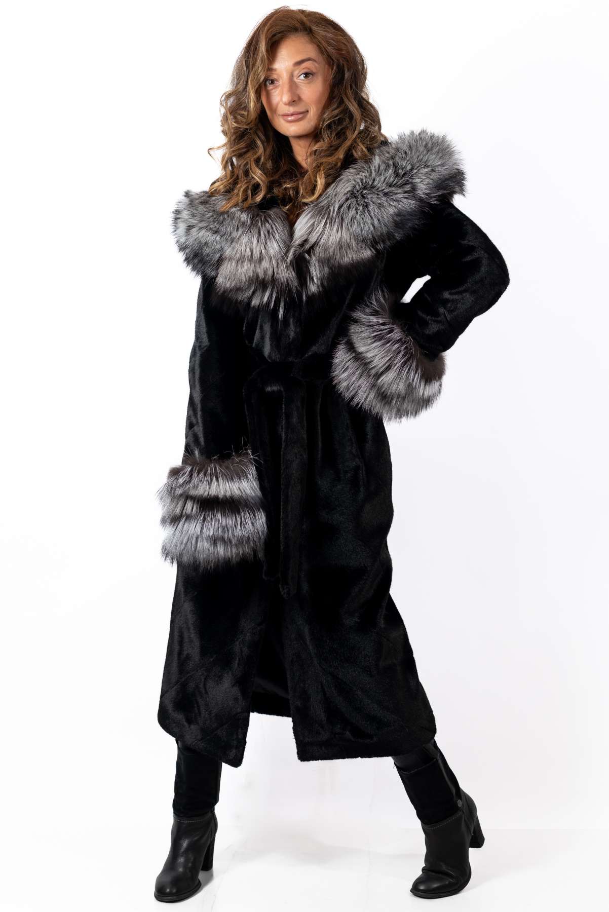 Women's exclusive alpaca coat Liana Black