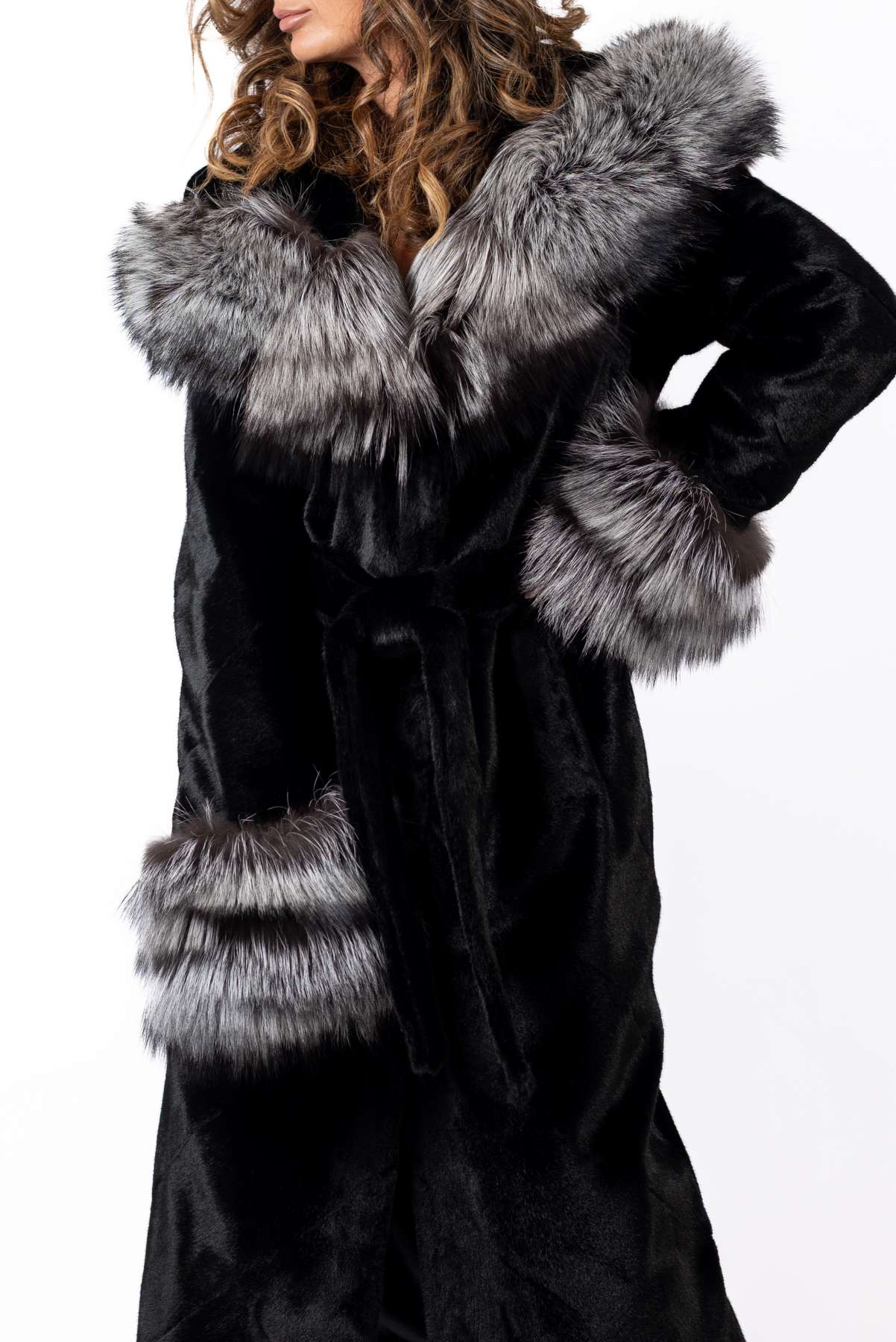 Women's exclusive alpaca coat Liana Black