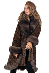Women's exclusive Alpaca coat Militsa Leopard