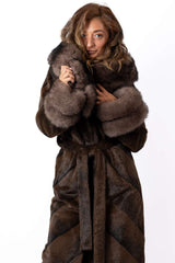 Women's exclusive alpaca coat Liana Brown