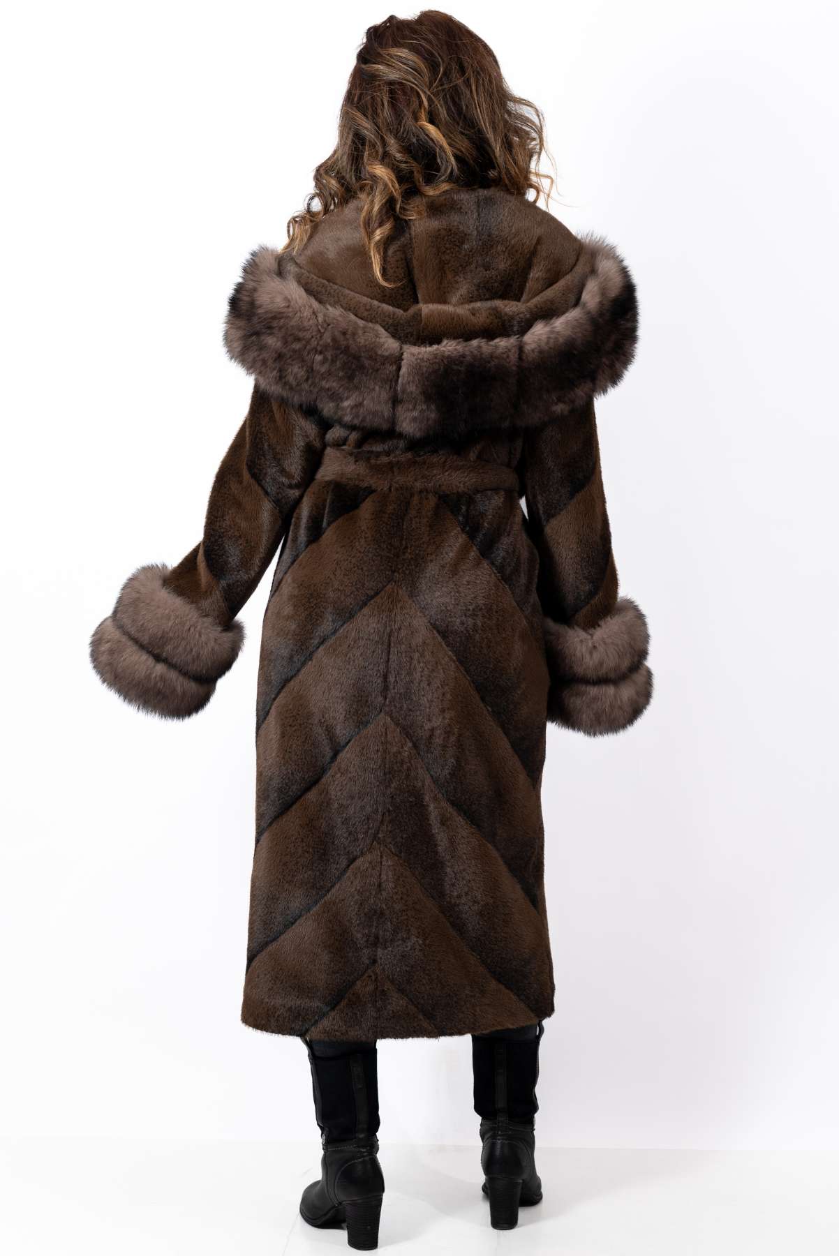 Women's exclusive alpaca coat Liana Brown