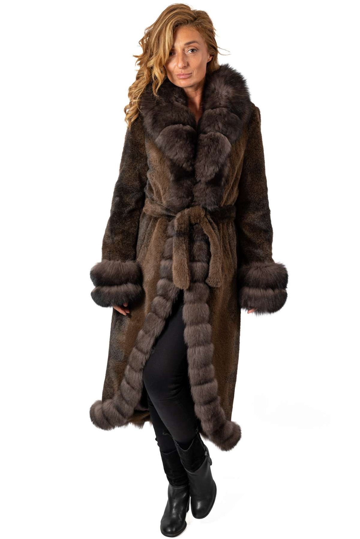 Women's exclusive Alpaca coat Militsa Brown