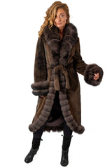 Women's exclusive Alpaca coat Militsa Brown