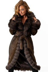 Women's exclusive Alpaca coat Militsa Brown