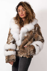 Women's exclusive coat Anelia made of natural lynx fur