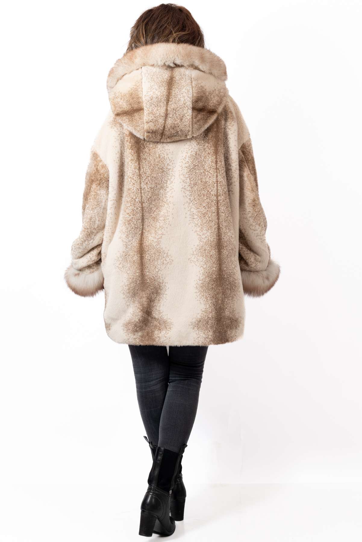 Women's exclusive alpaca coat Valentina Beige Melange