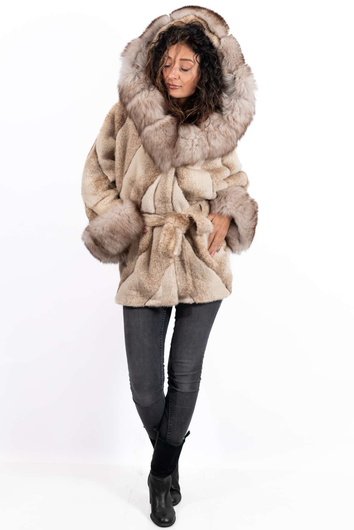 Women's exclusive alpaca coat Jasmine Melange