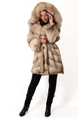 Women's exclusive Alpaca coat Ivet with hood