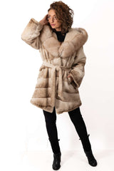 Women's exclusive Alpaca coat Ivet with hood