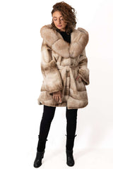 Women's exclusive Alpaca coat Ivet with hood