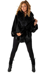 Women's exclusive Alpaca and Astrakhan coat Charlotte Black