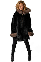 Women's exclusive alpaca coat Valentina Black