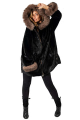 Women's exclusive alpaca coat Valentina Black
