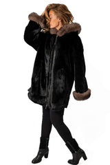 Women's exclusive alpaca coat Valentina Black