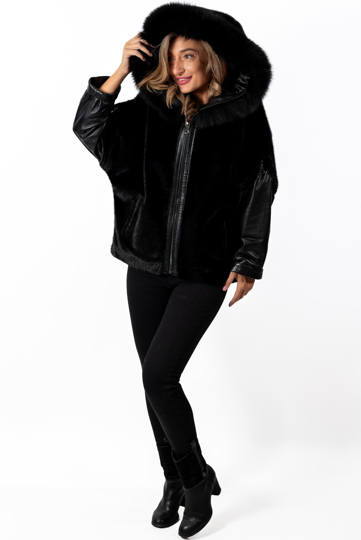 Women's exclusive alpaca coat Valeria Black