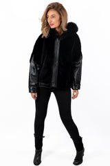 Women's exclusive alpaca coat Valeria Black