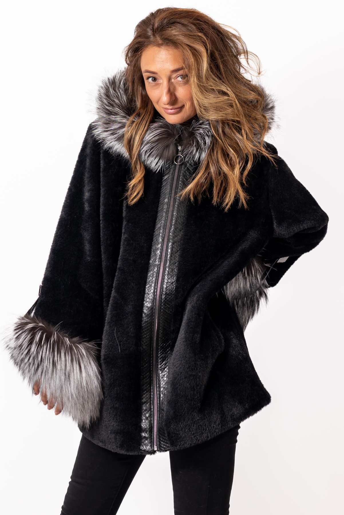 Women's exclusive alpaca coat Jacqueline Black