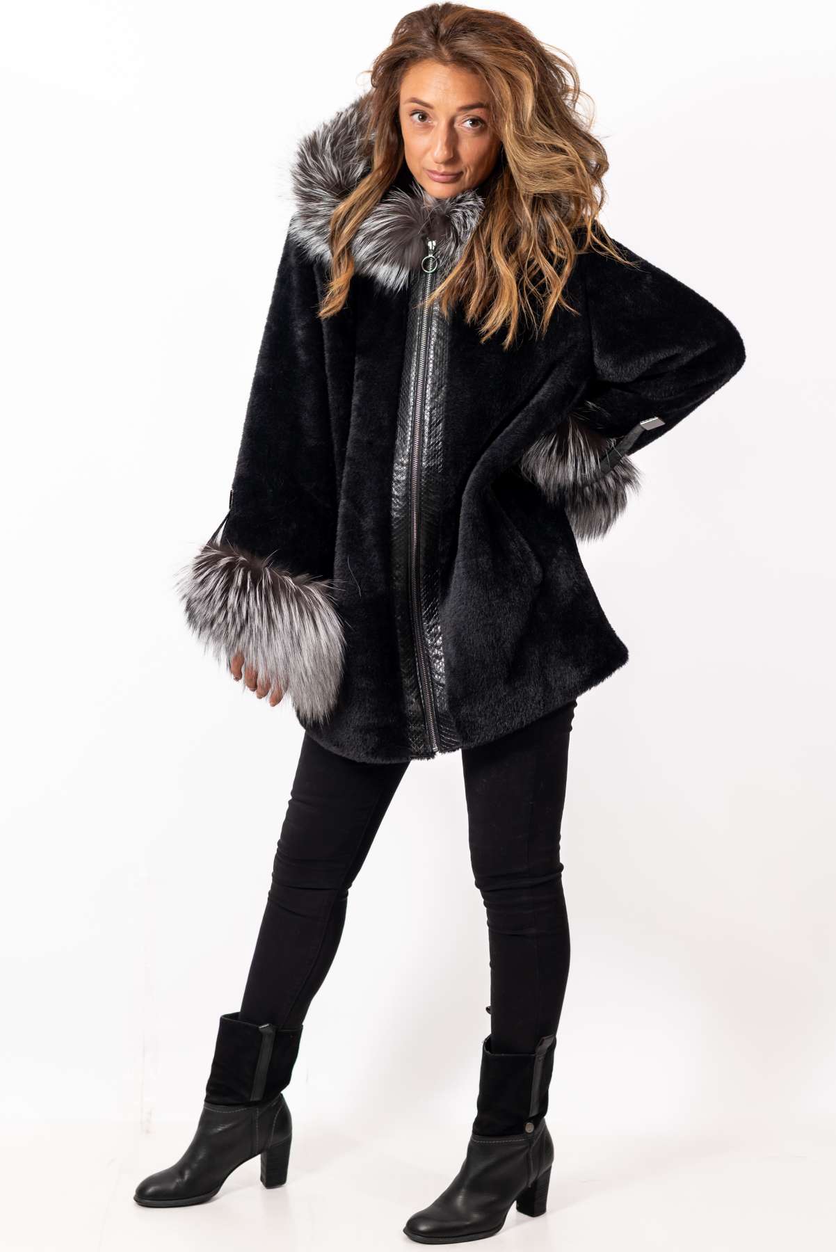 Women's exclusive alpaca coat Jacqueline Black