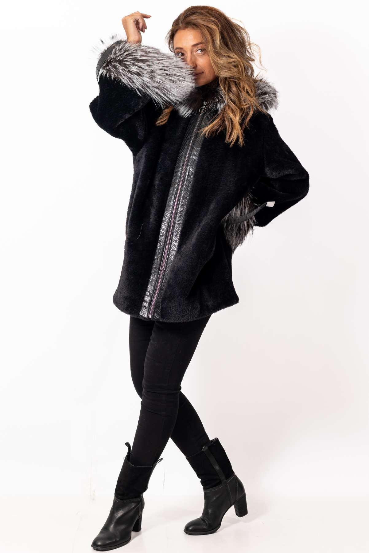 Women's exclusive alpaca coat Jacqueline Black