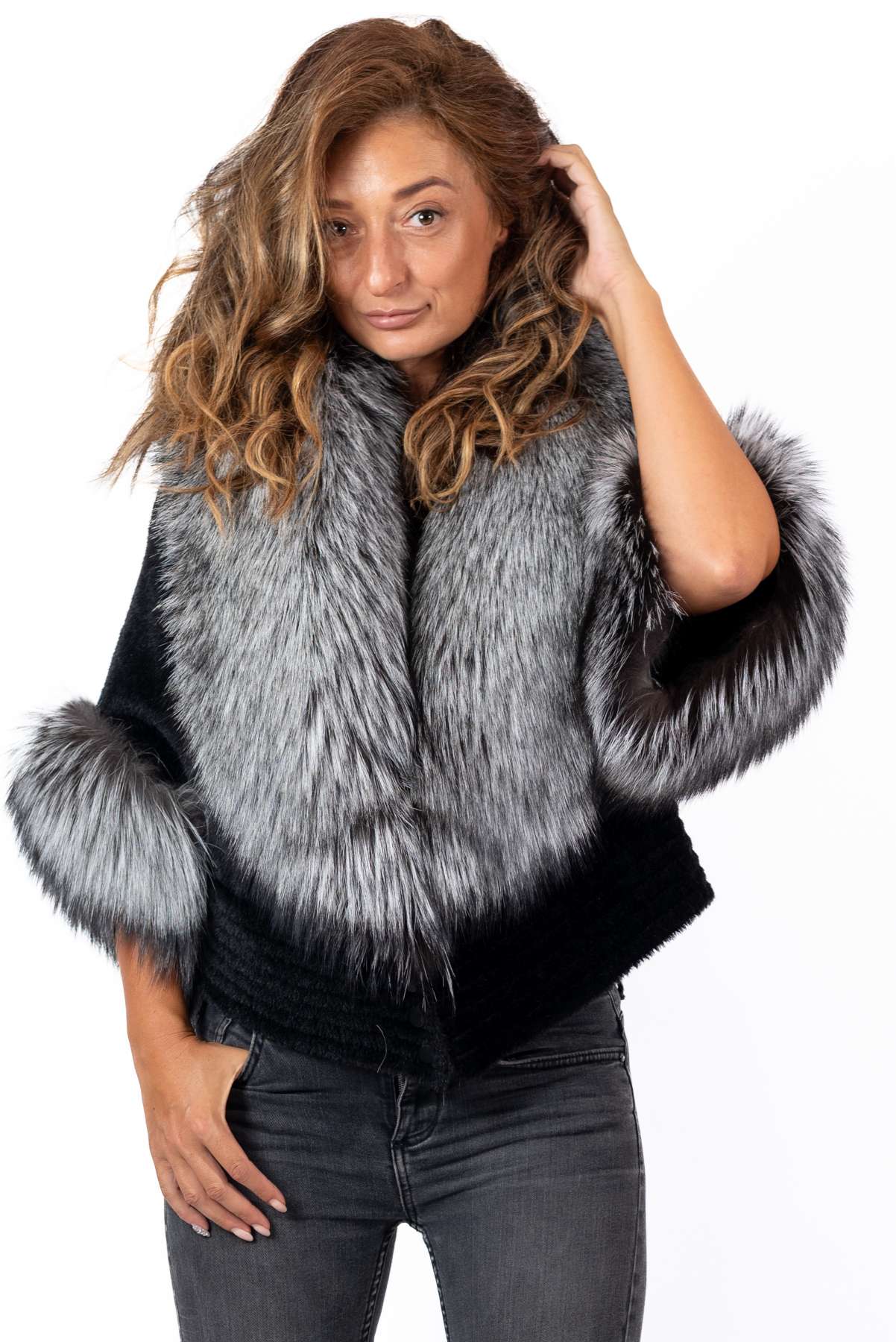 Women's exclusive alpaca coat Ablena Black