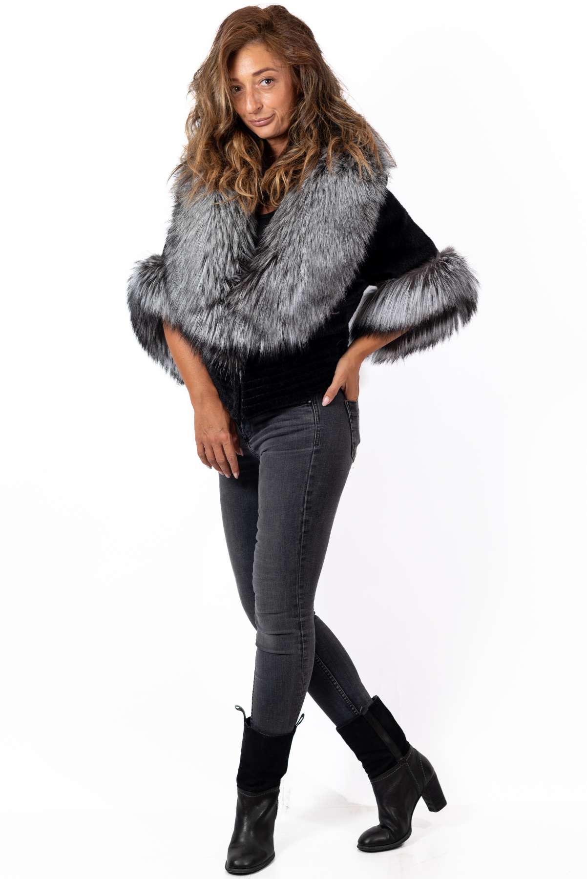 Women's exclusive alpaca coat Ablena Black