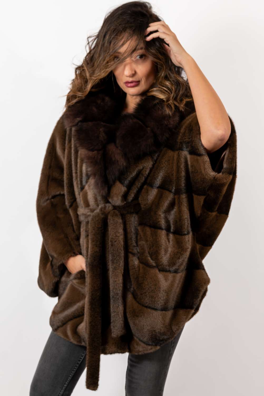 Women's exclusive Alpaca coat Charlotte Brown